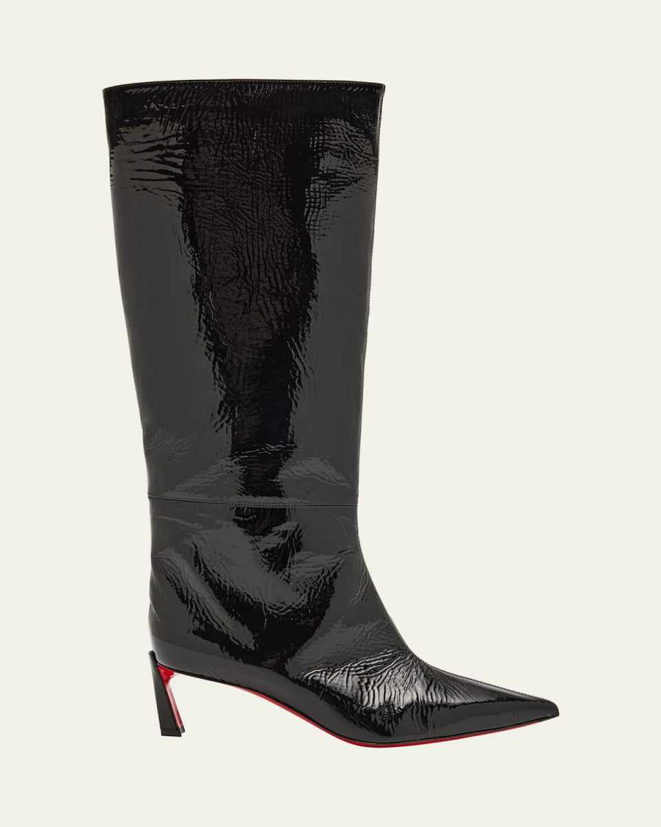 Patent Leather Red Sole Tall Boots